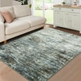 thumbnail image 1 of RONSHIN Area Rugs Washable Carpets 350Gsm Velvet (Total 1150Gsm) Pearl Velvet Cotton Tpr Washed Folding Backing Carpet-Abstract-Mirage Blue Gray 5*7ft, 1 of 7