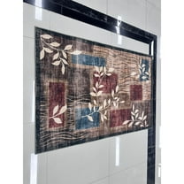 RONSHIN Area Rugs Washable Carpets 350Gsm Velvet (Total 1150Gsm) Pearl Velvet Cotton Tpr Washed Folding Backing Carpet-Modern-Willow Shadow Red/Brown 8*10ft