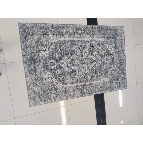 RONSHIN Area Rugs Washable Carpets 980Gsm 100% Polyester Terry Velvet 200 Washed Folded Printed Carpet-Persia-Cross Sword Heart 0 5*7ft