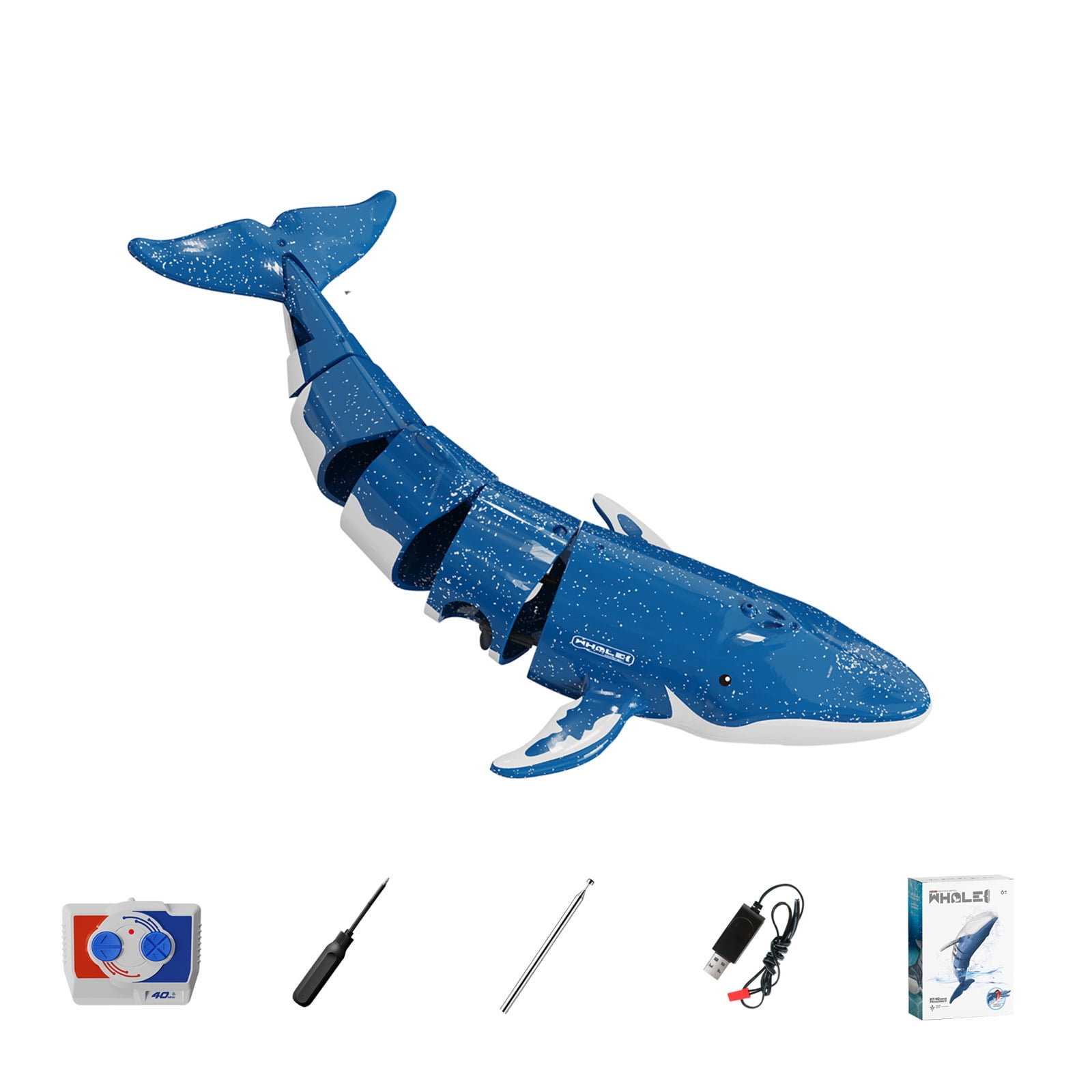 RONSHIN B4 Remote Control Whale Simulation Water Boat Summer Electric Shark Diving Spray Boat