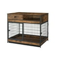 RONSHIN Dog Crate Furniture, Wooden Dog Crate Table With Iron Frame