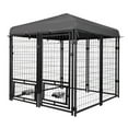 RONSHIN Dog Playpen Outdoor, AntiRust Dog Kennel Outside With Roof