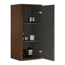 RONSHIN Floating Side Cabinet Wall-mounted Cabinet Space Saver Storage Cabinet with 2 Door And 3 Layers Shelves Engineered Wood Cupboard for Bathroom Bathroom Kitchen