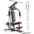 thumbnail image 1 of RONSHIN Home Gym Machine, 400 Lbs Home Gym Equipment with Pulley System,Full Body Workout Machine for Strength Training,Fit 1" & 2" Weight Plates (Not Includ), 1 of 8