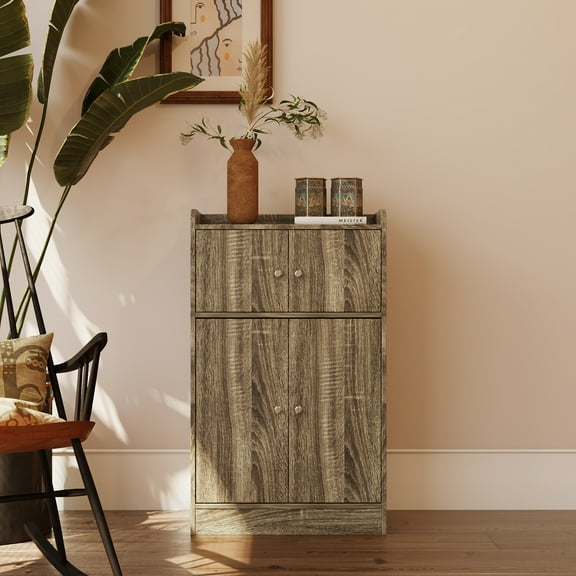 RONSHIN Kitchen Storage Cabinet With Door Freestanding Wooden Cupboard Sideboard Buffets Storage Cabinet For Dinning Room Living Room Bathroom