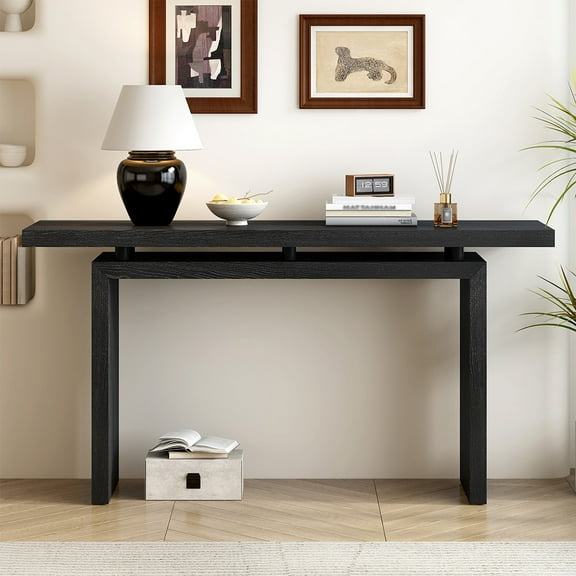 RONSHIN Modern Ash Wood Veneer Console Table - Minimalist Design for Home