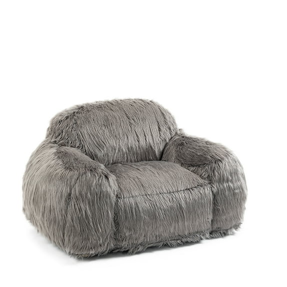 RONSHIN Modern Bean Bag Chair Lazy Sofa, Faux Fur High Density Foam Padded Accent Chair With Armrests, Stylish Bean Bag Chair Sofa For Bedroom, Living Room, Dining Room