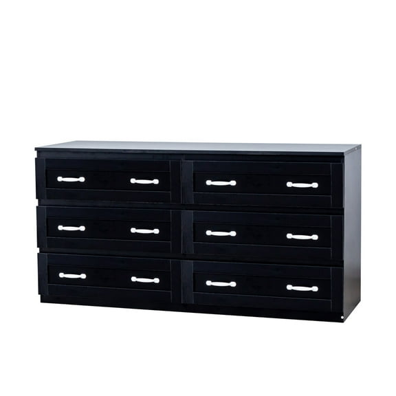 RONSHIN Modern White Side Cabinet with 6 Drawers, Metal Handles