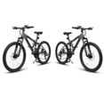 thumbnail image 1 of RONSHIN Mountain Bikes For Mens Womens, 24" Mountain Bike, 21-Speed Full Suspension Bicycles With Front Fork & Shock Absorber, Steel Frame Ergonomics City Bike, 1 of 8