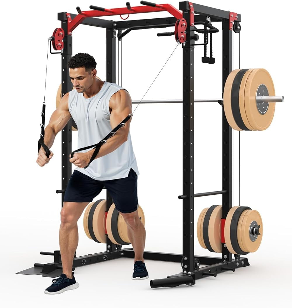 RONSHIN Power Cage, Power Rack with Cable Crossover System, 2000LBS ...