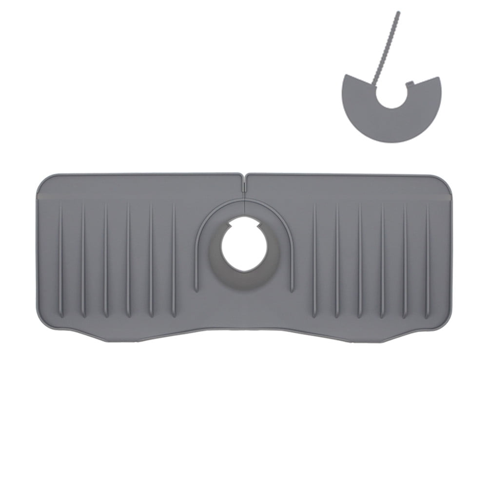 RONSHIN Silicone Faucet Drain Pad Waterproof Faucet Protector Mat Water Catcher Mat Kitchen Sink