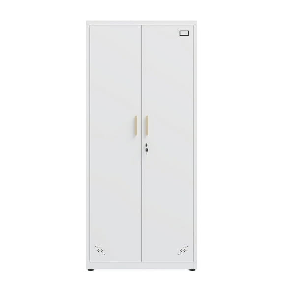 RONSHIN Storage Cabinet Metal Storage Chest with 2 Doors 4 Partitions Separate 5 Storage Space Adjustable Shelves Document Cabinet for Living Room Corridor Home Office Warehouses