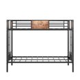 thumbnail image 1 of RONSHIN Twin Over Twin Size Metal Bunk Bed With Side Ladders And Full-Length Guardrail, Sturdy Metal Frame, Space-Saving Design, No Box Spring Needed, Noise-Free, 1 of 1