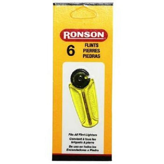 RONSON Flints - 6 Flints per Card (Pack of 12)