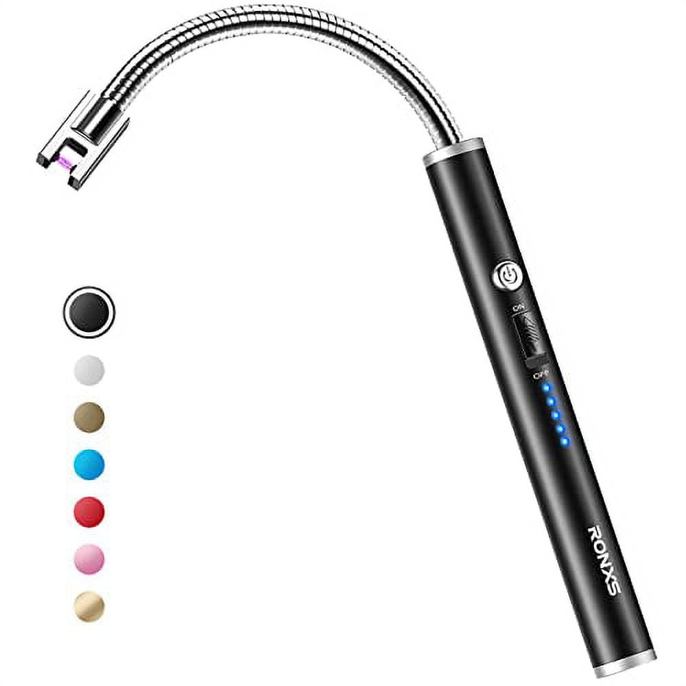Premium Rechargeable Electric USB Lighter With Long Neck - LED Type-C Flameless Arc Lighter For Stove, Candles, BBQ, And Camping - 360° Flexible, Windproof, And Safe Design - Best Quality Multicolor Metal