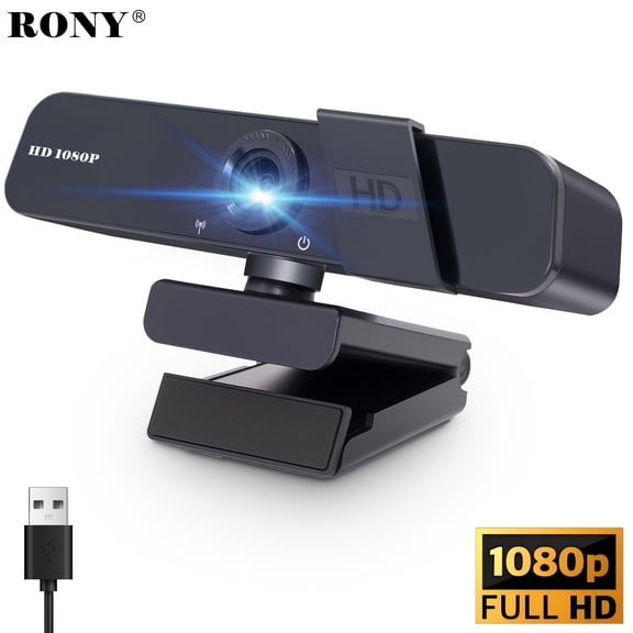 RONY 1080P Auto Focus Webcam: Plug & Play Computer Camera with Noise-Canceling Mic Compatible with Windows 11/10/8/7, Vista/7/8/10, Mac, Android, Linux