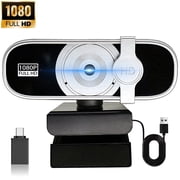 RONY 1080P Webcam with Auto Focus & Noise-Canceling Mic Plug & Play PC Camera Compatible with Windows 10/8/7, Vista/7/8/10, Silver