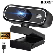RONY 1080P Webcam with Auto Focus & Noise-Canceling Mic: Plug & Play PC Camera for Windows 11/10/8/7, Vista/7/8/10, Mac, Android, Linux