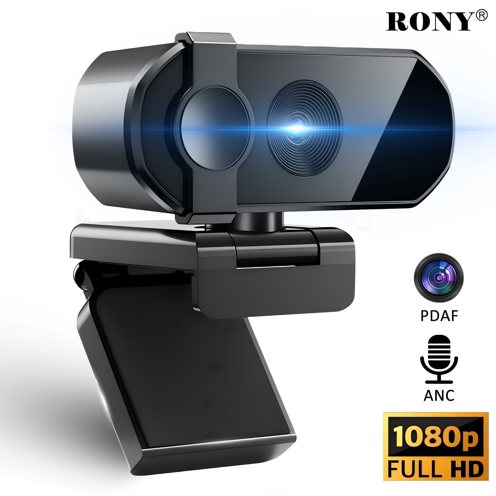 Tkg Rony Computer RONY 1080P Webcam with Microphone, Plug & Play Computer Camera with ...