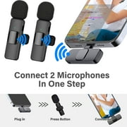 RONY 2 in 1 Wireless Lavalier Microphone for iPhone iPad - Professional Play-plug Lapel Mics with Noise Reduction for Video Recording Live Stream Vlog Youtube