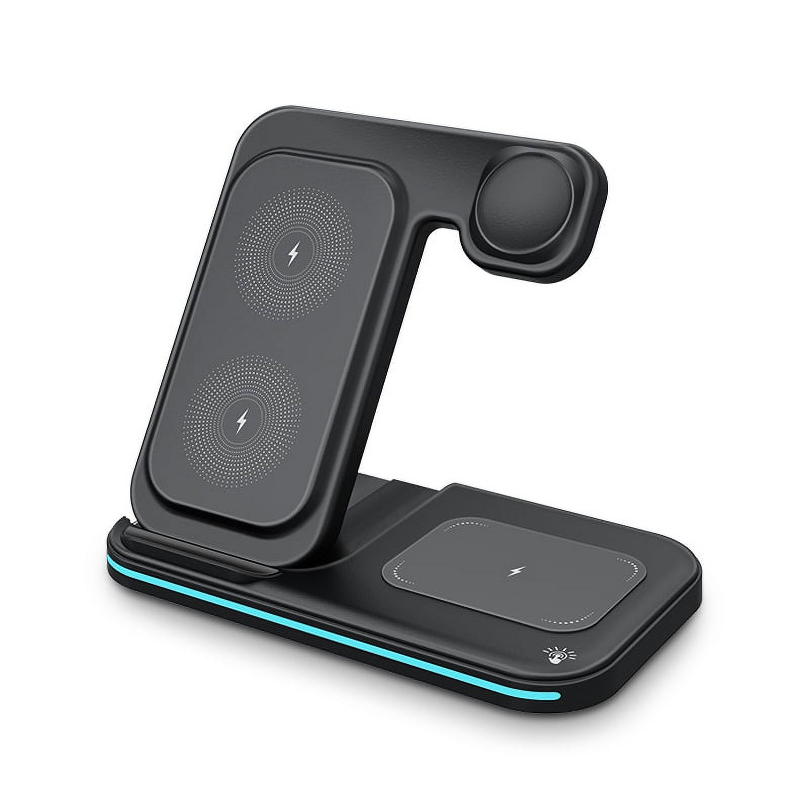KIQ 15W 4in1 Wireless Charger, ABS PC Charging Station Cradle Dock Pad