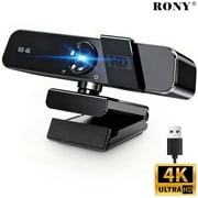 RONY 4K Autofocus Computer Webcam: Plug & Play Computer Camera with Noise-Canceling Mic for PC Streaming Desktop Laptop