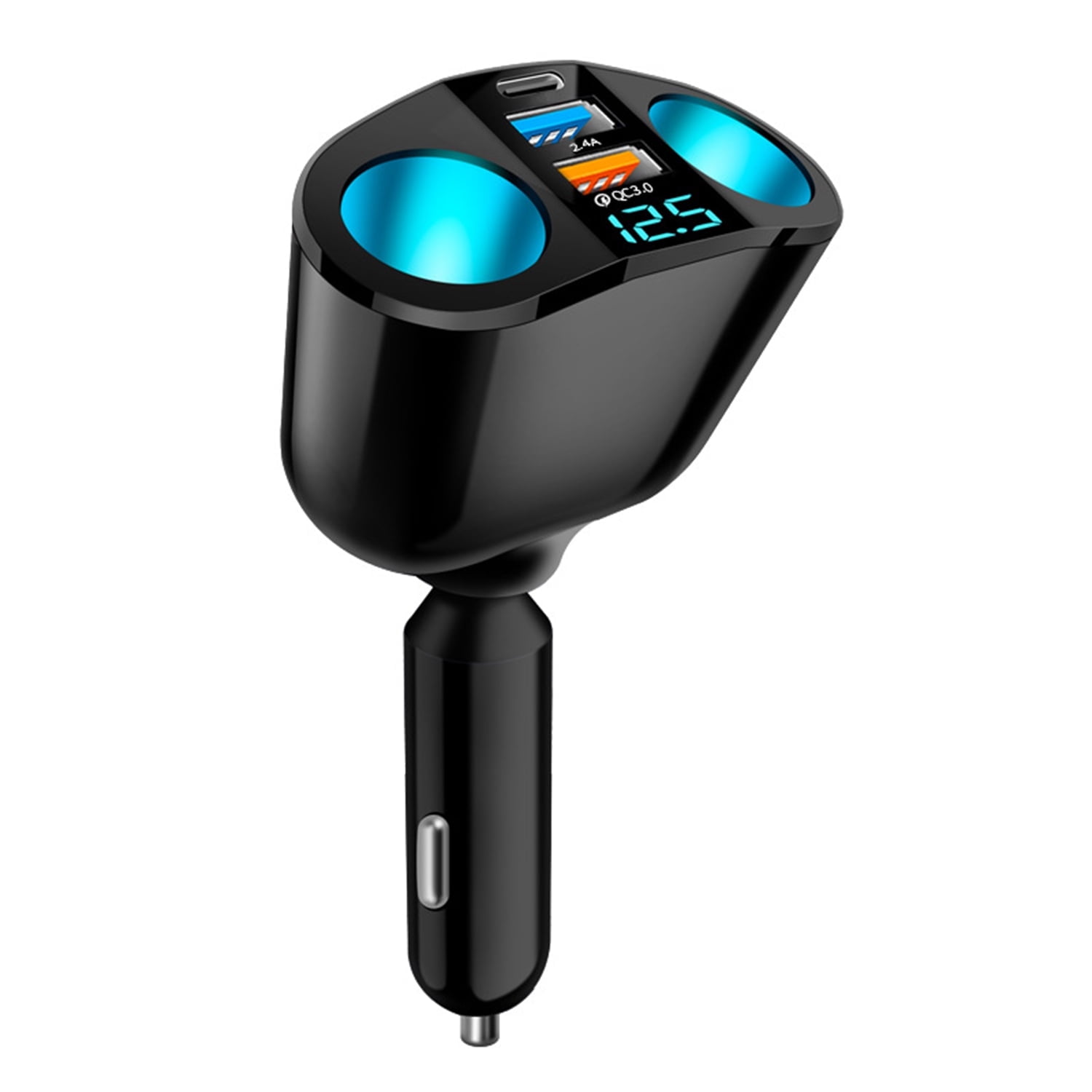 Walmart daily deals:  RONY 5 in 1 Car Charger with LED Voltage Monitor - Portable Car Charger Adapter with Dual USB Ports 90W Dual Cigarette Lighter 20W PD Fast Charging for GPS Cam Phone Pad