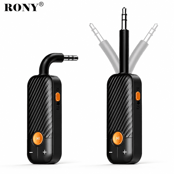 RONY Bluetooth 5.2 Transmitter Receiver, 2-in-1 Wireless 3.5mm Aux Bluetooth Audio Adapter for TV, Car Stereo, Speakers, Home Audio & Headphones
