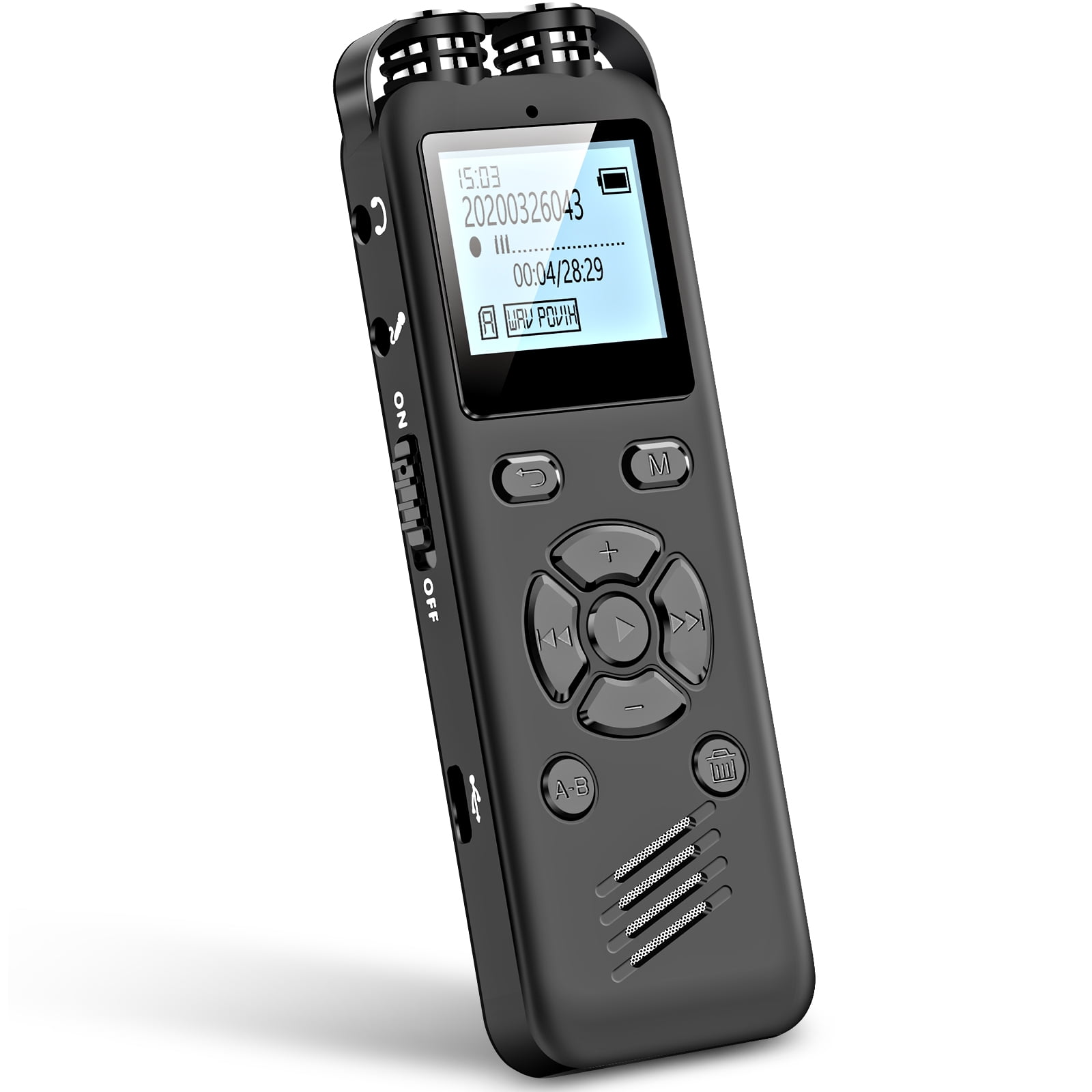 RONY Handheld Digital Voice Activated Recorder - 32GB, Dual Mic, Long ...