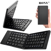 RONY Foldable Wireless Bluetooth Keyboard: Rechargeable Portable Travel Keyboard Compatible with Android, Windows, Laptop, Tablet & Smartphone
