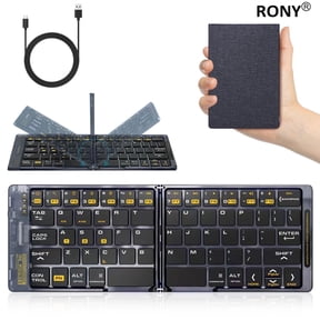 RONY Foldable Bluetooth Keyboard, Ultra-Slim Portable Wireless Travel Keyboard Compatible with iPad Android Phone Laptop Mac Desktop