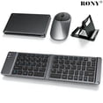 thumbnail image 1 of RONY Foldable Wireless Bluetooth Keyboard & Mouse Combo: Rechargeable Portable Travel Keyboard for Phone Laptop Mac Desktop (Grey), 1 of 15