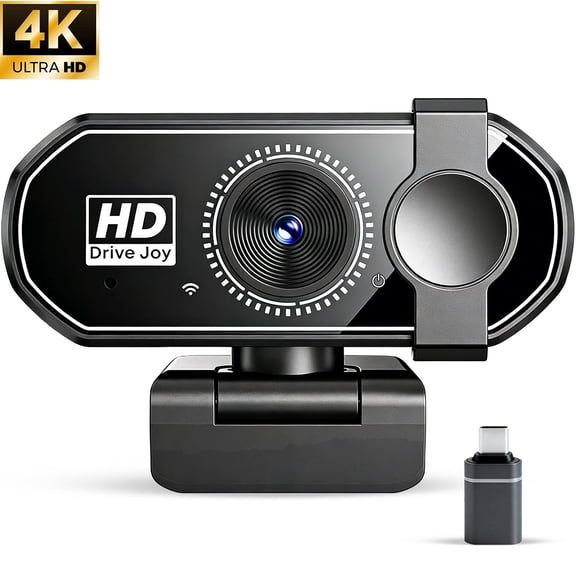 RONY HD PC Webcam with PDAF Autofocus, 120 FOV & Built-in Microphones, Plug & Play USB Webcam with Auto Light Correction for Conference Video Call Meeting Live Stream, Black