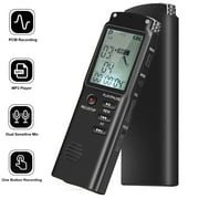 RONY Mini Digital Voice Recorder with A-B Repeat - Rechargeable One-key Start Voice Activated Recording Device with Playback Noise Reduction USB Cable for Meeting Music Concert Lecture Interview