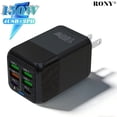 thumbnail image 1 of RONY 150W USB Wall Plug Charger Block: 6-Port Fast Charging Block Power Adapter Compatible with iPhone Samsung Galaxy, Black, 1 of 9