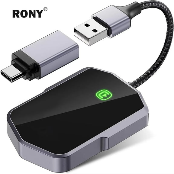 RONY Wireless Carplay Adapter for Apple: Wireless Adapter Carplay Dongle with USB Type-C Interface Stable Fast Connection, Convert Wired to Wireless Carplay Dongle