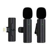 RONY Wireless Lavalier Lapel Microphone for iPhone iPad - Professional 2 Clip-on Mini Bluetooth Mics for YouTube Interview Livestream Vlog Podcast