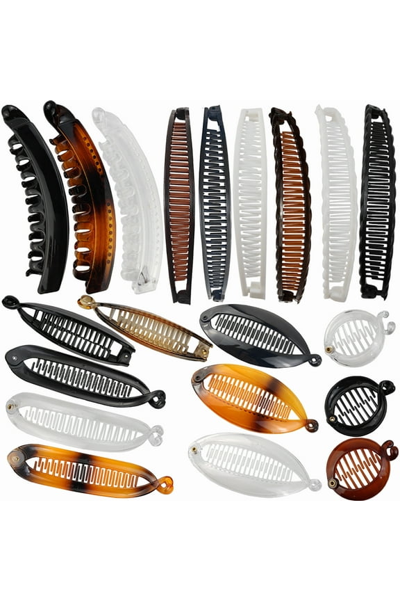 20PCS Banana Hair Clips Classic Hair Comb Banana Clips Ponytail Hair Holder for Women Girls, 7 Styles