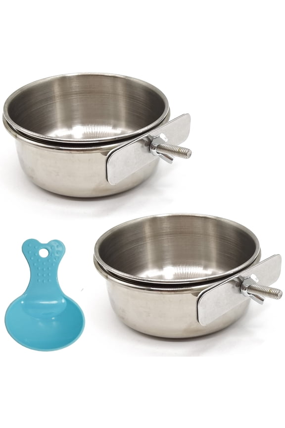 -2PCS-Bird-Feeding-Dish-Cups-Spoon-Parrot-Food-Bowl-Clamp-Holder-Stainless-Steel-Coop-Cup-Cage-Water-Parakeet-African-Greys-Conure-Cockatiels