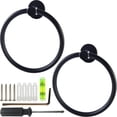 thumbnail image 1 of RONYOUNG 2PCS Matte Black Towel Ring for Bathroom, Kitchen Bath Towel Holder Hangers Wall Mount Heavy Duty Storage Stainless Steel, 1 of 5