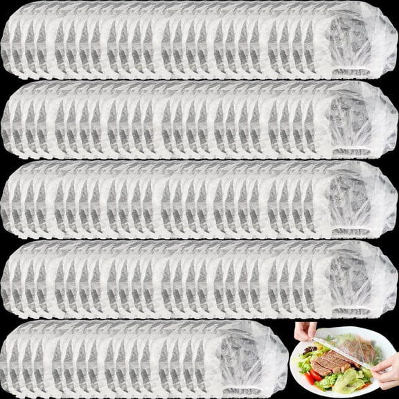 RONYOUNG 300PCS Fresh Keeping Bags Food Covers Reusable Elastic Food Storage Covers, Plastic Sealing Elastic Stretch Adjustable Bowl Lids, Universal Kitchen Wrap Seal Bags for Cover Food