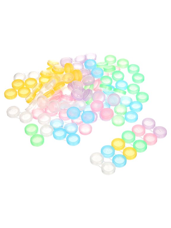60PCS Contact Lens Cases Contact Lens Holder Box Left/Right Eyes Contact Lens Container, 6 Colors