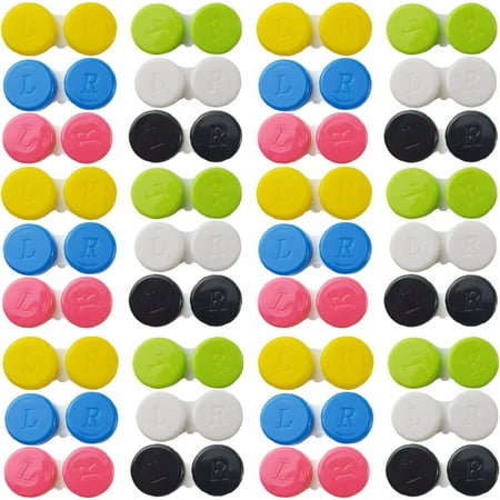 RONYOUNG 60PCS Contact Lens Cases Contact Lens Holder Box Left/Right Eyes Contact Lens Container, 6 Colors