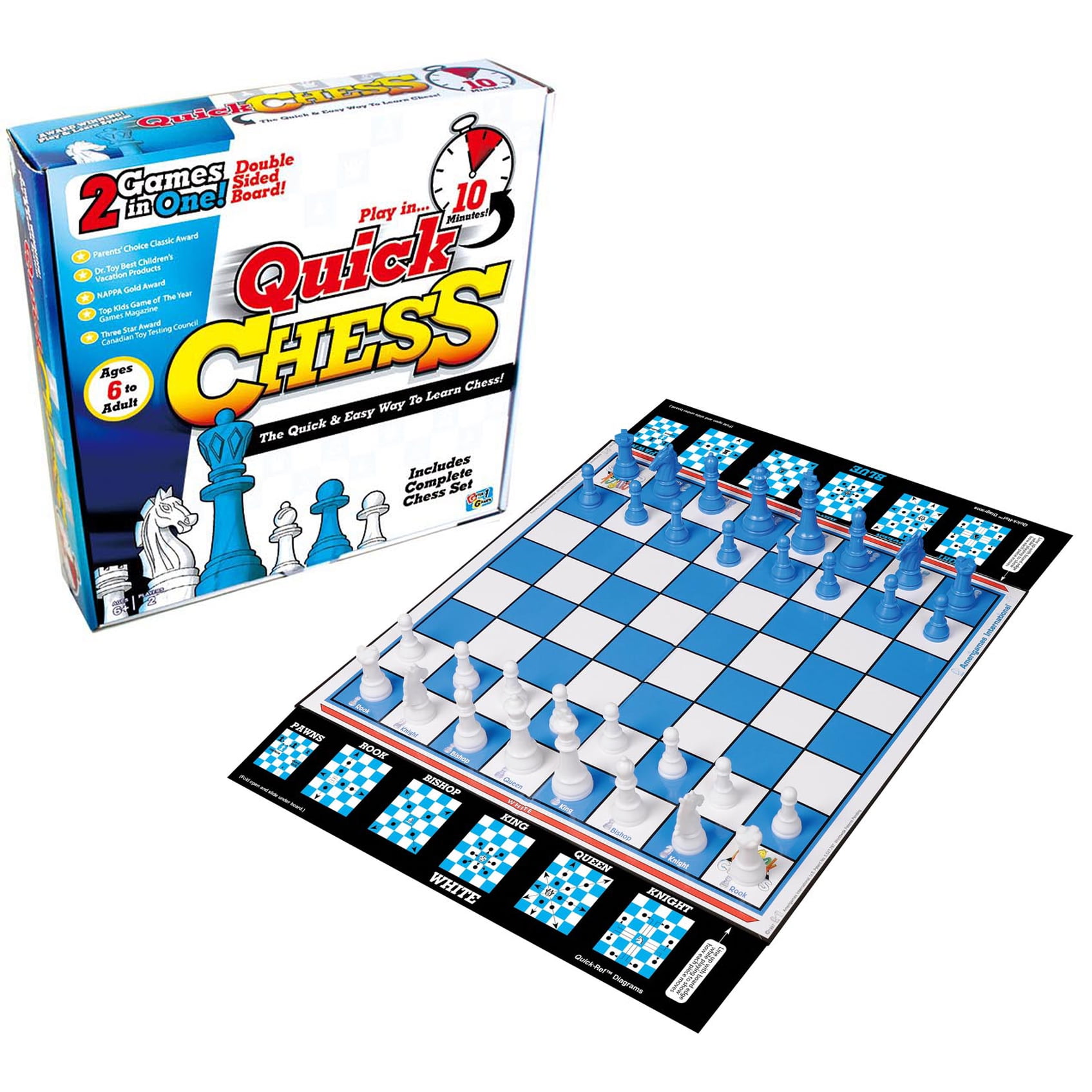  ROO GAMES Quick Chess - Learn Chess with 8 Simple Activities -  For Ages 6+ - Chess Set for Kids : Toys & Games