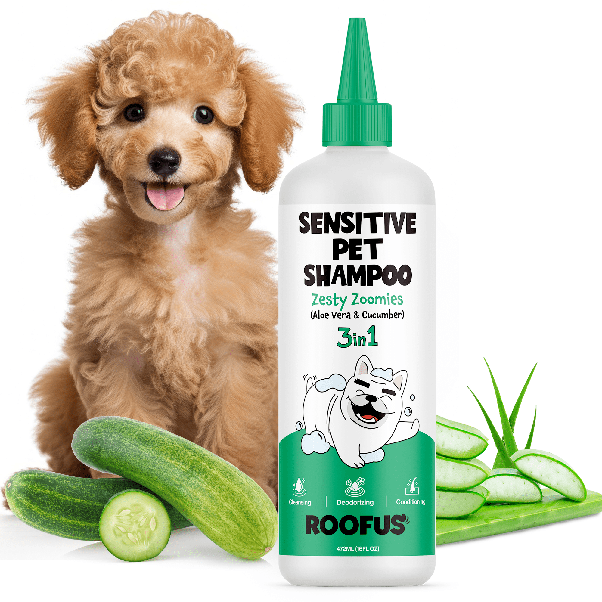 Curated visual reference: Picture Idea: Roofus Dog Shampoo 1 Pk Zesty Zoomies Probiotic Pet Shampoo