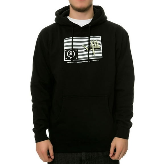 ROOK Mens The Rook Flag Hoodie Sweatshirt, Black, Medium