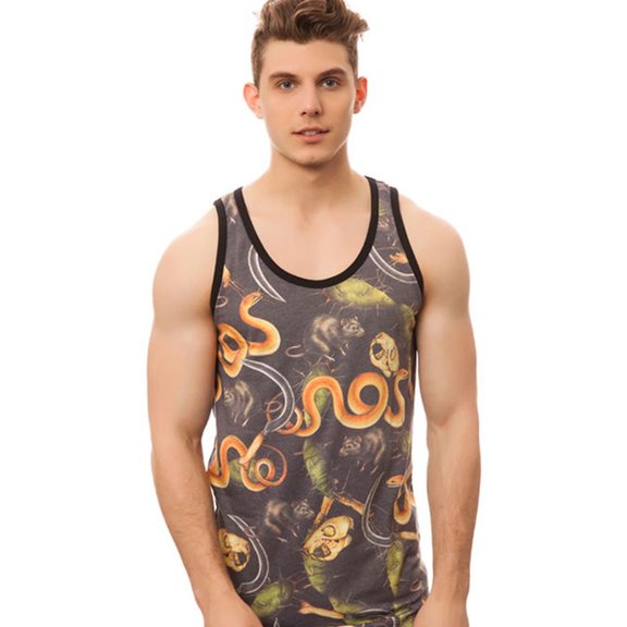 ROOK Mens The Slither Tank Top, Black, Medium