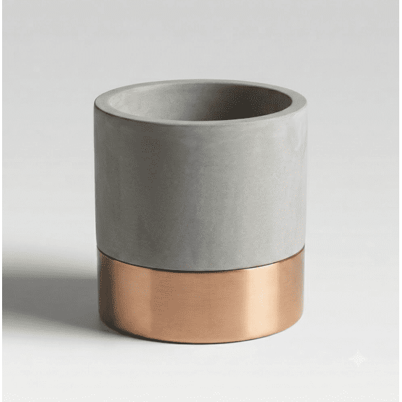 Room Starters Kitchen Utensil Holder Caddy for Countertop, Large, Concrete & Steel, Copper