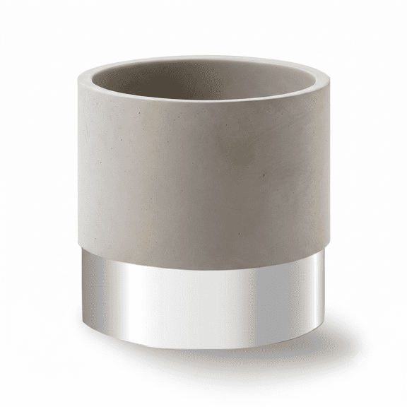 Room Starters Kitchen Utensil Holder for Countertop, Concrete & Steel, Silver
