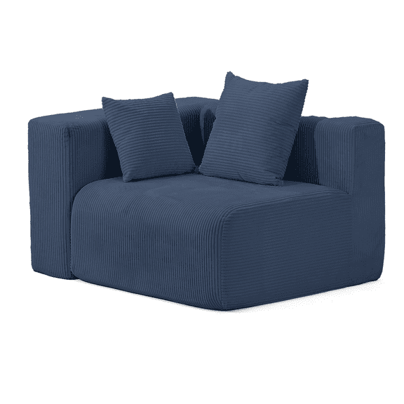 ROOMARK 117.2" L Shaped Sofa Modular, Corduroy Cloud Couches with Deep Seats &High-Back, Upholstered Couches for Living Room Bedroom with Chaise, No Assembly Required